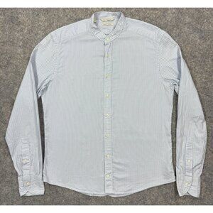 Suitsupply Mens Shirt Size 38 15 Slim Fit Band Collar Egyptian Cotton Stripe